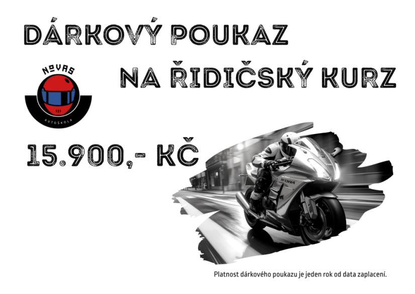 Dárkový poukaz na řidičský kurz v hodnotě 15.900,- Kč